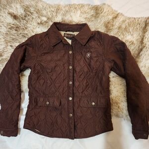 Womens Ariat Brown Quilted Barn Jacket Size-S